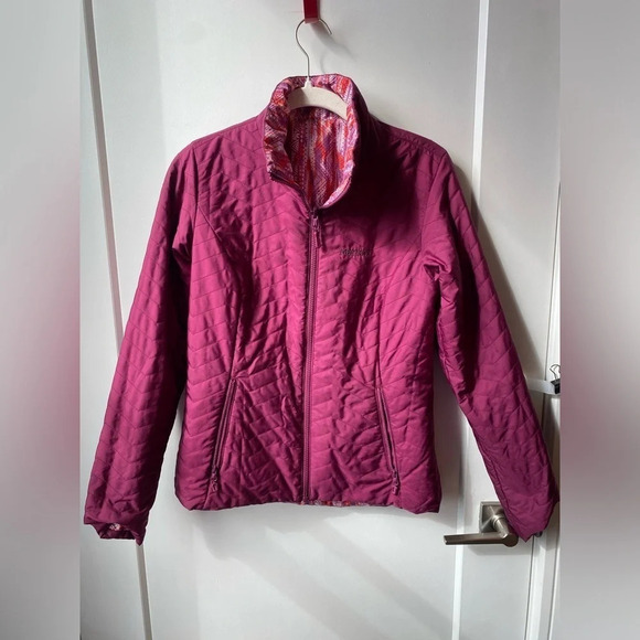 Marmot women’s reversible quilted purple jacket size XS outdoor winter colorful - Picture 1 of 6